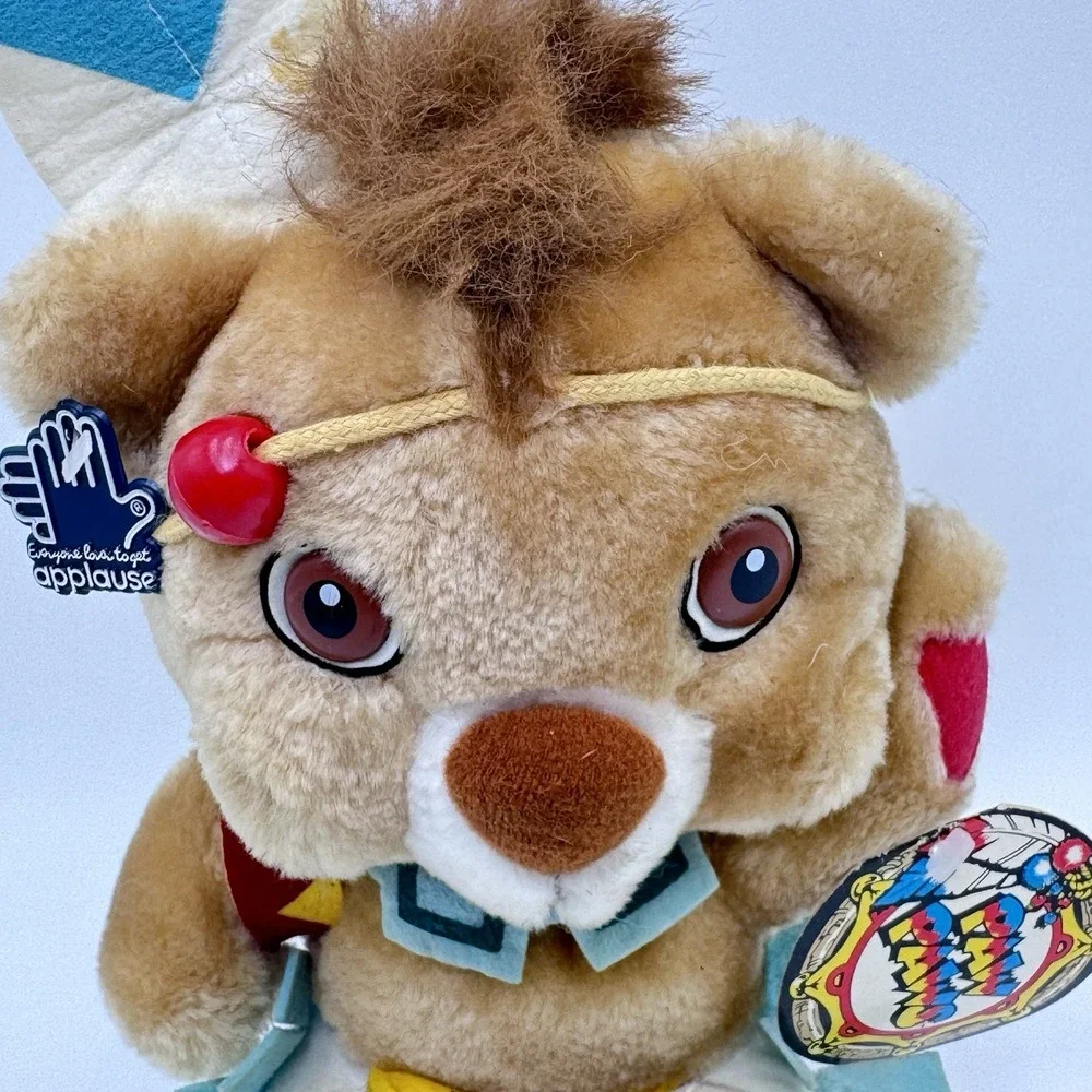 VTG 1985 Applause Hanna Barbera PAW PAWS Brave‎ Paw Indian Bear Stuffed Plush 9